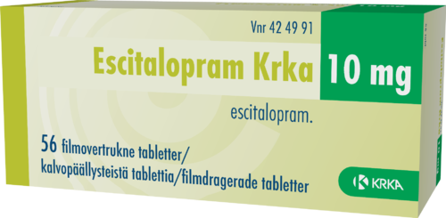 ESCITALOPRAM KRKA 10 mg tabletti, kalvopäällysteinen 1 x 56 fol