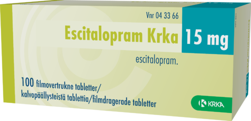 ESCITALOPRAM KRKA 15 mg tabletti, kalvopäällysteinen 1 x 100 fol
