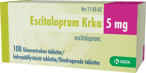 ESCITALOPRAM KRKA 5 mg tabletti, kalvopäällysteinen 1 x 100 fol