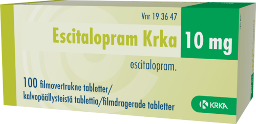 ESCITALOPRAM KRKA 10 mg tabletti, kalvopäällysteinen 1 x 100 fol