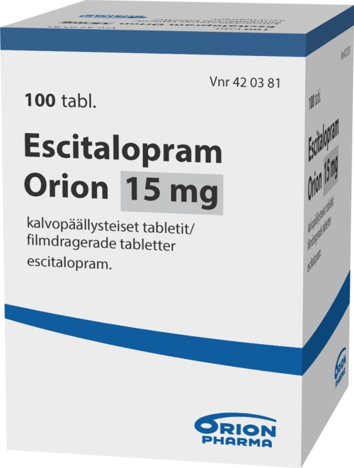ESCITALOPRAM ORION 15 mg tabletti, kalvopäällysteinen 1 x 100 kpl