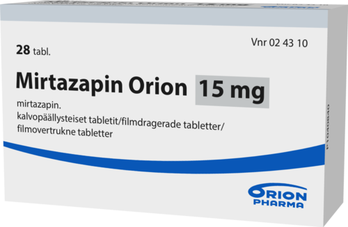 MIRTAZAPIN ORION 15 mg tabletti, kalvopäällysteinen 1 x 28 fol