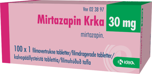 MIRTAZAPIN KRKA 30 mg tabletti, kalvopäällysteinen 100 x 1 fol