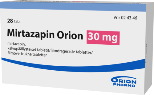 MIRTAZAPIN ORION 30 mg tabletti, kalvopäällysteinen 1 x 28 fol