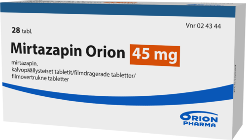MIRTAZAPIN ORION 45 mg tabletti, kalvopäällysteinen 1 x 28 fol