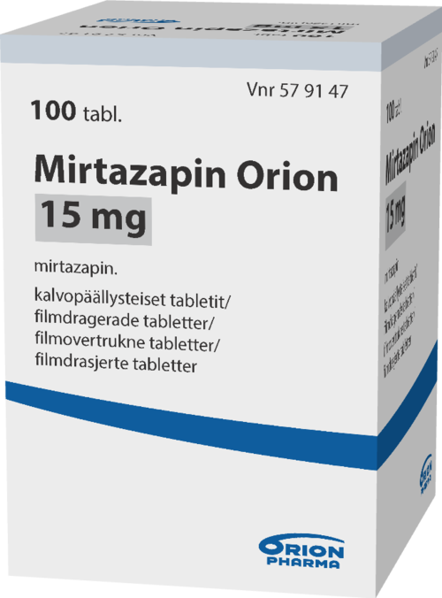 MIRTAZAPIN ORION 15 mg tabletti, kalvopäällysteinen 1 x 100 kpl