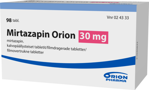 MIRTAZAPIN ORION 30 mg tabletti, kalvopäällysteinen 1 x 98 fol