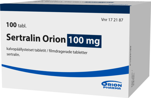 SERTRALIN ORION 100 mg tabletti, kalvopäällysteinen 1 x 100 fol