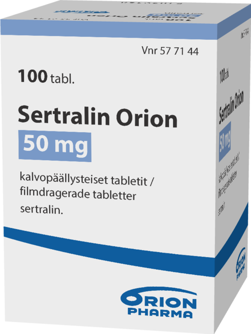 SERTRALIN ORION 50 mg tabletti, kalvopäällysteinen 1 x 100 kpl