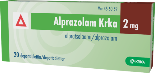 ALPRAZOLAM KRKA 2 mg depottabletti 1 x 20 fol