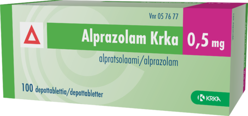 ALPRAZOLAM KRKA 0,5 mg depottabletti 1 x 100 fol