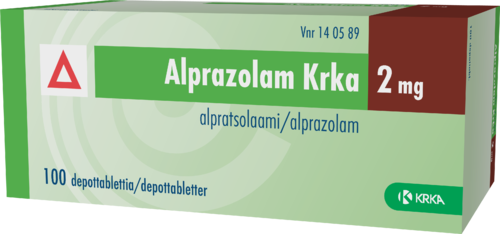 ALPRAZOLAM KRKA 2 mg depottabletti 1 x 100 fol