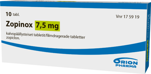 ZOPINOX 7,5 mg tabletti, kalvopäällysteinen 1 x 10 fol