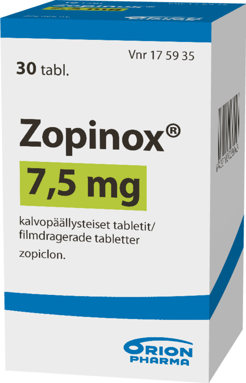 ZOPINOX 7,5 mg tabletti, kalvopäällysteinen 1 x 30 kpl
