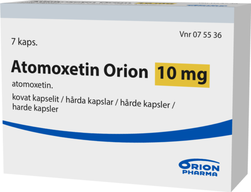 ATOMOXETIN ORION 10 mg kapseli, kova 1 x 7 fol
