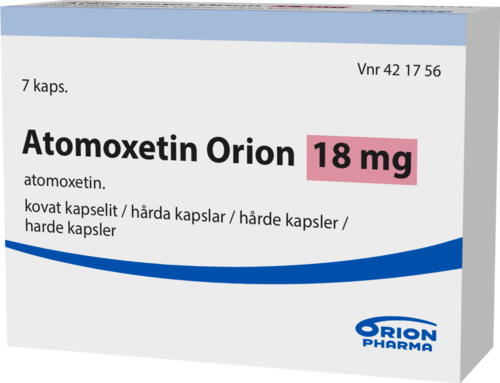 ATOMOXETIN ORION 18 mg kapseli, kova 1 x 7 fol