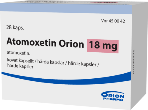 ATOMOXETIN ORION 18 mg kapseli, kova 1 x 28 fol