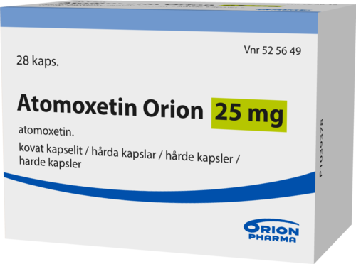 ATOMOXETIN ORION 25 mg kapseli, kova 1 x 28 fol