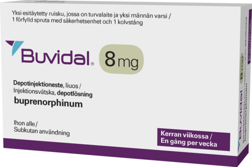 BUVIDAL 8 mg depotinjektioneste, liuos 1 x 1 kpl