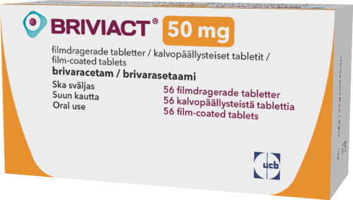 BRIVIACT 50 mg tabletti, kalvopäällysteinen 1 x 56 fol