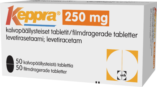 KEPPRA 250 mg tabletti, kalvopäällysteinen 1 x 50 fol