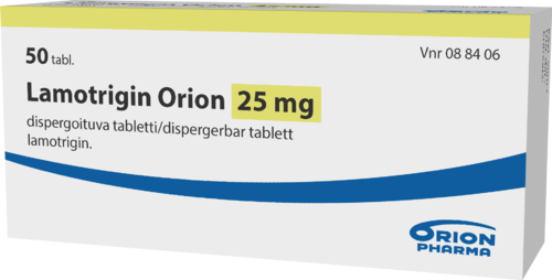 LAMOTRIGIN ORION 25 mg dispergoituva tabletti 1 x 50 fol