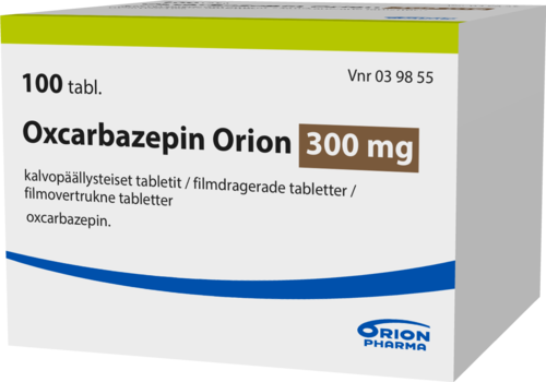 OXCARBAZEPIN ORION 300 mg tabletti, kalvopäällysteinen 1 x 100 fol