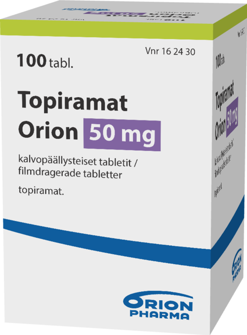 TOPIRAMAT ORION 50 mg tabletti, kalvopäällysteinen 1 x 100 kpl