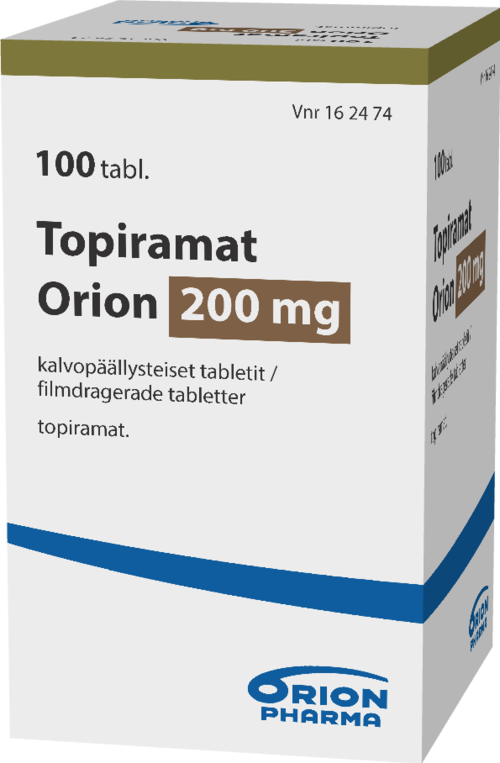 TOPIRAMAT ORION 200 mg tabletti, kalvopäällysteinen 1 x 100 kpl