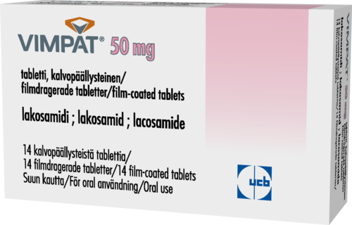 VIMPAT 50 mg tabletti, kalvopäällysteinen 1 x 14 fol