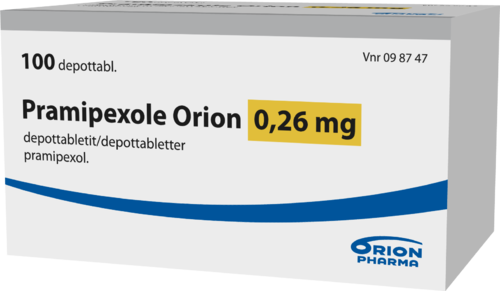 PRAMIPEXOLE ORION 0,26 mg depottabletti 1 x 100 fol
