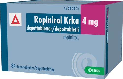 ROPINIROL KRKA 4 mg depottabletti 1 x 84 fol