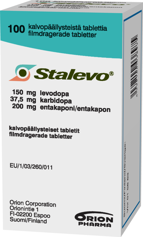 STALEVO 150 mg/37,5 mg/200 mg tabletti, kalvopäällysteinen 1 x 100 kpl