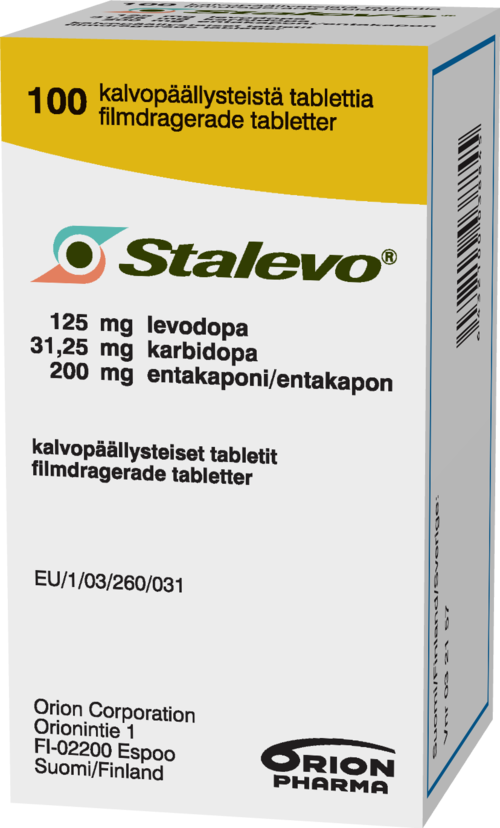 STALEVO 125 mg/31,25 mg/200 mg tabletti, kalvopäällysteinen 1 x 100 kpl