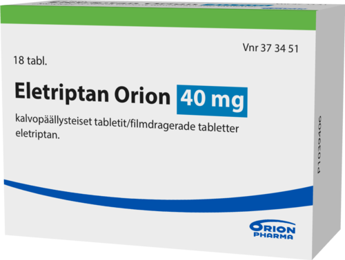 ELETRIPTAN ORION 40 mg tabletti, kalvopäällysteinen 1 x 18 fol