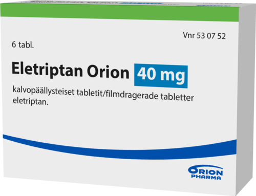 ELETRIPTAN ORION 40 mg tabletti, kalvopäällysteinen 1 x 6 fol
