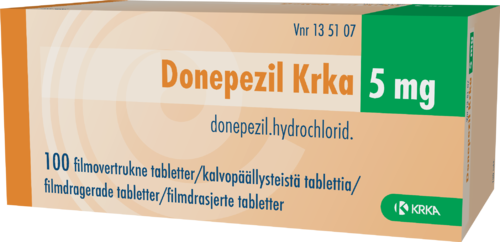 DONEPEZIL KRKA 5 mg tabletti, kalvopäällysteinen 1 x 100 fol