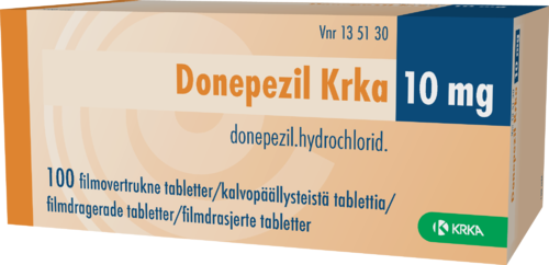 DONEPEZIL KRKA 10 mg tabletti, kalvopäällysteinen 1 x 100 fol
