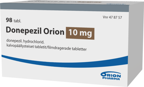 DONEPEZIL ORION 10 mg tabletti, kalvopäällysteinen 1 x 98 fol