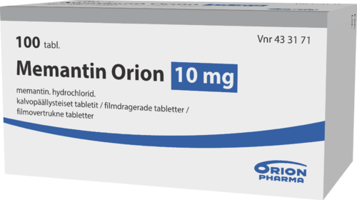 MEMANTIN ORION 10 mg tabletti, kalvopäällysteinen 1 x 100 fol