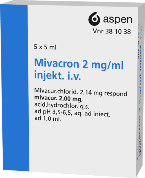 MIVACRON 2 mg/ml injektioneste, liuos 5 x 5 ml