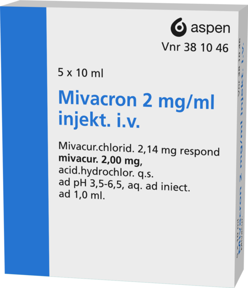 MIVACRON 2 mg/ml injektioneste, liuos 5 x 10 ml