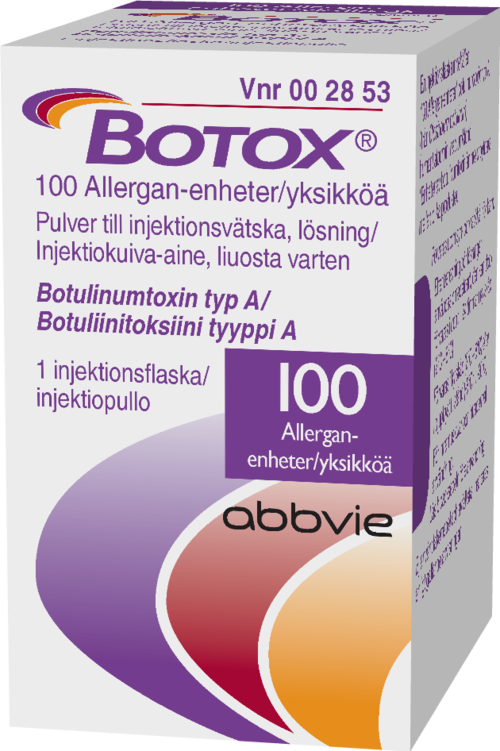 BOTOX 100 Allergan-yksikköä injektiokuiva-aine, liuosta varten 1 x 100 U