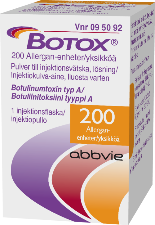 BOTOX 200 Allergan-yksikköä injektiokuiva-aine, liuosta varten 1 x 200 U