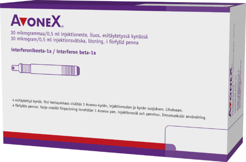 AVONEX 30 mikrog/0,5 ml injektioneste, liuos, esitäytetty kynä 4 x 0,5 ml