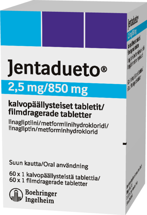 JENTADUETO 2,5/850 mg tabletti, kalvopäällysteinen 60 x 1 fol