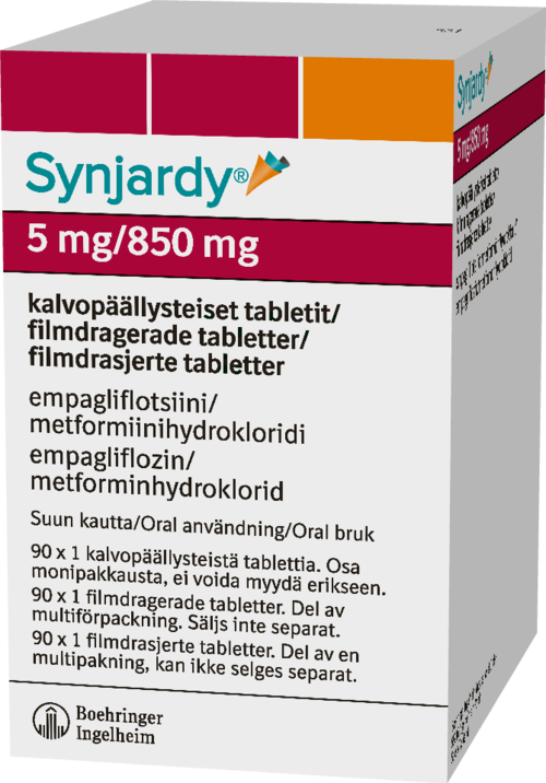 SYNJARDY 5/850 mg tabletti, kalvopäällysteinen 180 x 1 fol
