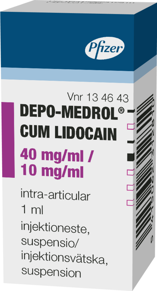 DEPO-MEDROL CUM LIDOCAIN 40/10 mg/ml injektioneste, suspensio 1 x 1 ml