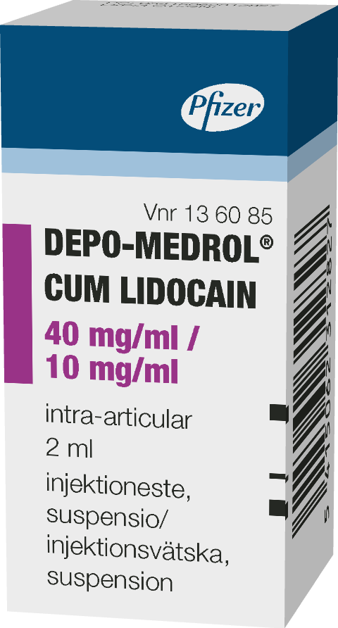 DEPO-MEDROL CUM LIDOCAIN 40/10 mg/ml injektioneste, suspensio 1 x 2 ml