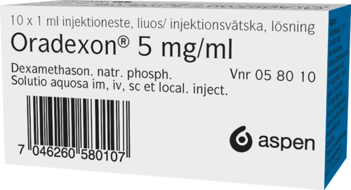 ORADEXON 5 mg/ml injektioneste, liuos 10 x 1 ml